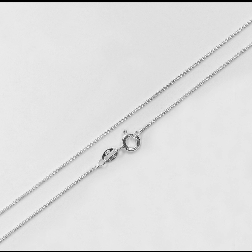 925 sterling silver box chain with round clasp
